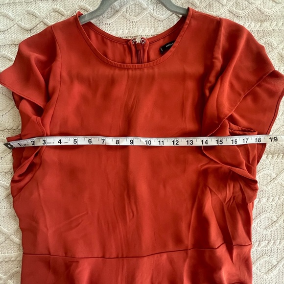 Stella & Dot Rich Rust Polyester Back Zip Blouse Women’s Size Small - Picture 14 of 15